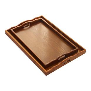 特大号木托盘烤全羊实木盘子长方形家用茶盘茶色收纳盘餐馆上菜盘