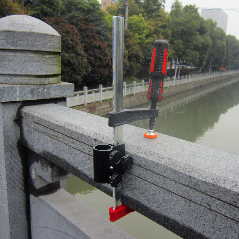 加厚不锈钢桥筏伞架钓箱伞架可拆卸钓鱼伞支架套装筏钓桥上装伞夹