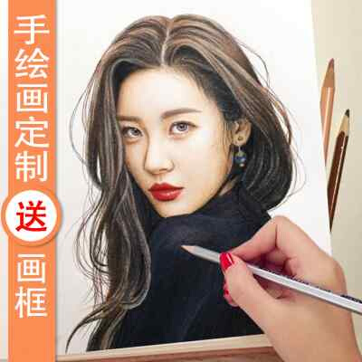 画像定制真人照片diy素描彩铅人物肖像画手绘手工画服务画类定制