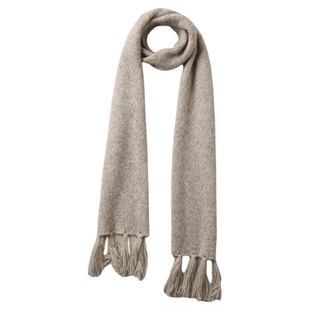 TANG TOWN 质感氛围感 意大利Lineapiu羊驼毛羊毛夹花 流苏长围巾