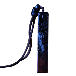 雷击枣木五路财神挂件项链 朱砂填充 随身便携 天师五雷平安吊坠