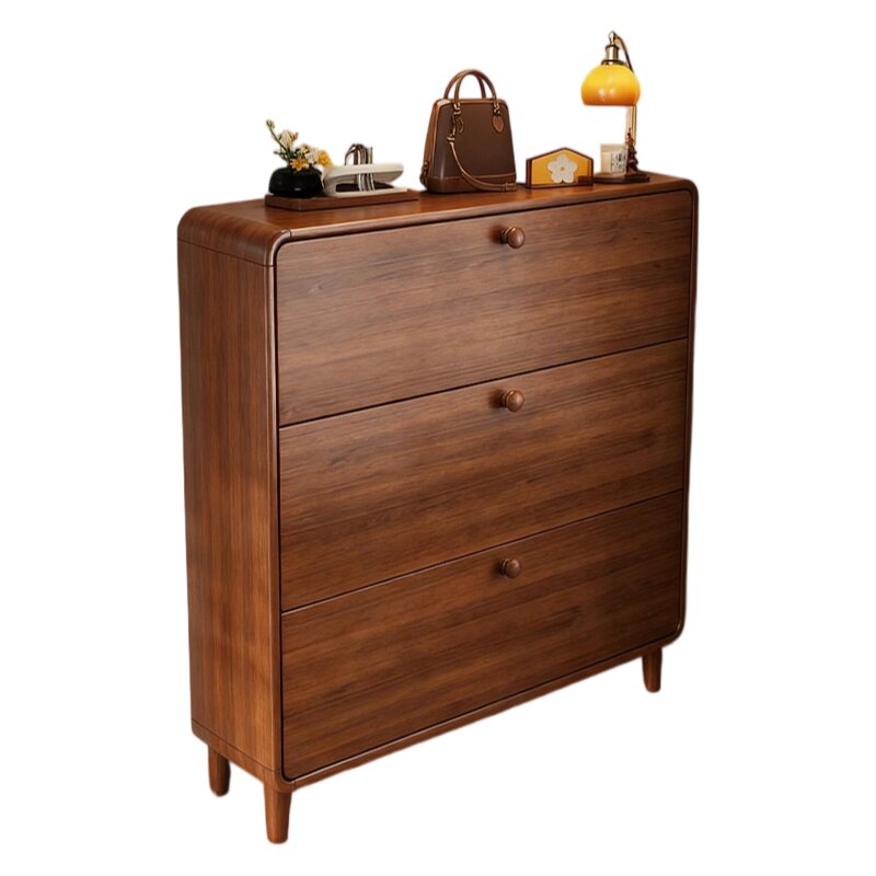 实木鞋柜超薄玄关鞋架极窄翻斗柜