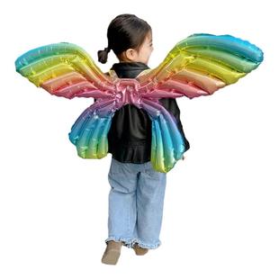 天使蝴蝶翅膀气球充气背饰儿童无毒玩具户外网红拍照装饰道具摆摊