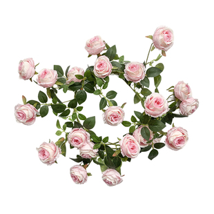 仿真玫瑰花藤条假花藤蔓植物空调水管道装饰遮挡摆设阳台吊顶造景