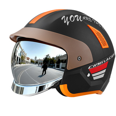 3C认证高端镀银镜片头盔冬季保暖摩托电动车男女士四季通用半盔