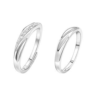 999纯银莫比乌斯环戒指女足银情侣款对戒男七夕情人节送女友礼物