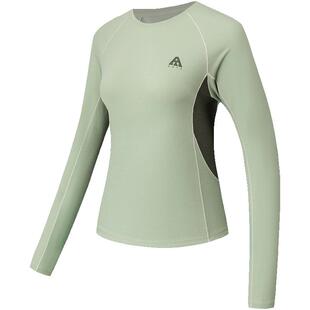 安踏速干T丨大地之壳修身长袖t恤女春季户外徒步抗菌运动服上衣