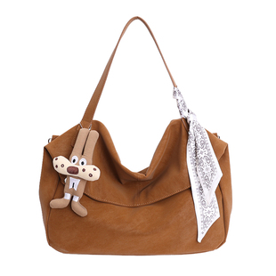 休闲复古大容量包包2025新款通勤女士单肩腋下包时尚宽肩带斜挎包