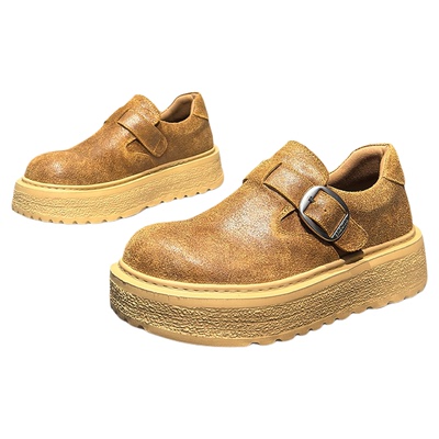 头层牛皮厚底勃肯鞋男秋季