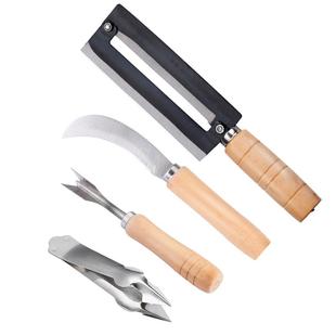 不锈钢凤梨削皮刀甘蔗刀菠萝刀去皮工具吃菠萝专用套装水果店刀具