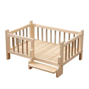 网红大型四季通用猫窝狗床狗窝实木可拆洗木质宠物床猫咪床行军床