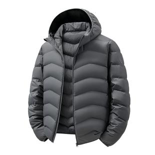 鸭鸭羽绒服男士2025冬季新款保暖休闲时尚连帽排骨鸭绒保暖外套M