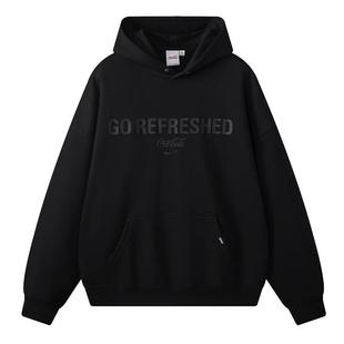 Coca-Cola/可口可乐连帽卫衣男女秋冬美式复古加绒加厚长袖打底衫