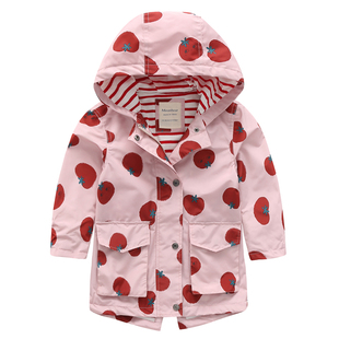 Meanbear春款风衣儿童春秋外套防风防水中长款男女童上衣纯棉里