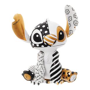 enesco迪士尼Britto史迪奇手办经典史迪仔黑金米奇潮玩摆件