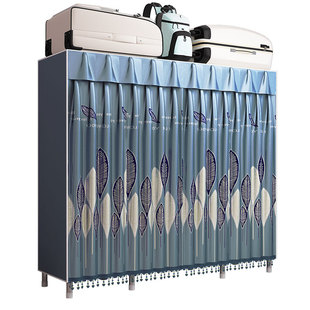 挂衣柜钢管加粗加固加厚宿舍全钢架布艺折叠组装简易衣橱金属布柜