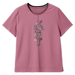 春树缘2026妈妈夏装新款纯棉短袖T恤女中老年半袖衫体恤上衣服