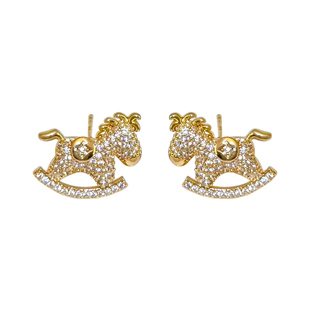 本命年马年耳环2025新款爆款高级感独特耳钉女小众马上有钱耳饰潮