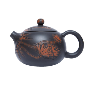 云南建水紫陶壶泡茶壶名家全手工荷花西施壶仿古茶具套装高档礼盒