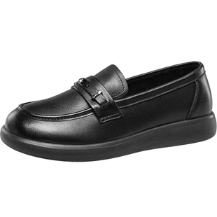 康奈女鞋2026春季新款休闲百搭小皮鞋软底舒适妈妈鞋乐福平底单鞋