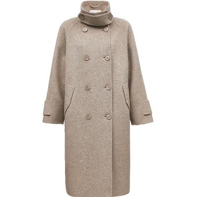 ONLY绵羊毛长款毛呢大衣