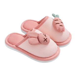 棉拖鞋女家居室内可爱家用秋冬情侣居家防滑棉麻女士月子鞋冬季男