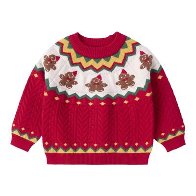 嘟嘟家儿童圣诞毛衣男童拜年服红