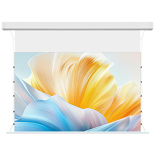 小犀牛电动投影幕布悬浮拉线小白盒家用菲涅尔抗光幕布100/120寸超高清3D/4K升降天花嵌入隐藏式壁挂投影屏幕