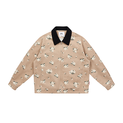 拼色翻领男女长袖夹克外套