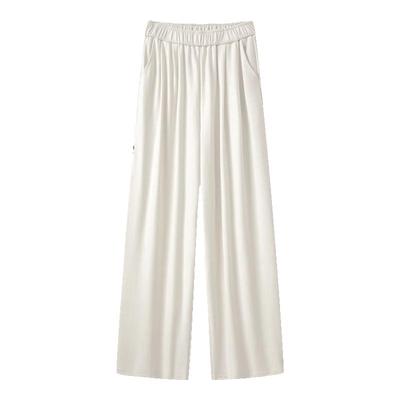 白色奶油山羊绒裤女秋冬季高腰款