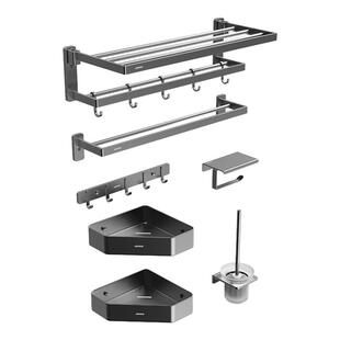 【新品】九牧毛巾架碳素合金浴巾架卫生间置物架子浴室五金挂件