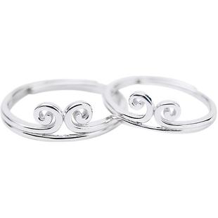 情侣戒指女男一对纯银日韩简约百搭大话西游紧箍咒开口戒刻字七夕