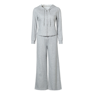 海青蓝 休闲套装女2025新款冬装高级时尚气质女装连帽两件套