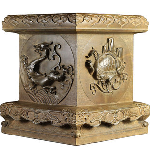 山西古建筑天然青石整料仿古雕刻青龙白虎朱雀玄武四大神兽方石墩