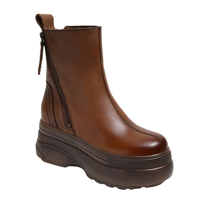 真皮显瘦增高马丁靴女款轻便软底