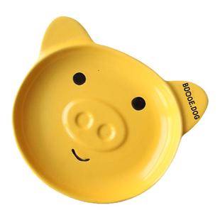 5折清仓韩国同款陶瓷哑光多色动物脸形状猫咪狗盘餐前生骨肉水盘
