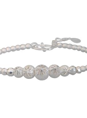 新款圆珠闺蜜简约风银手链