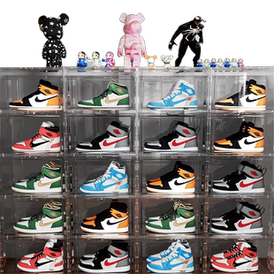 20个装aj鞋盒收纳盒球鞋防氧化鞋柜透明鞋子鞋墙省空间网红塑料