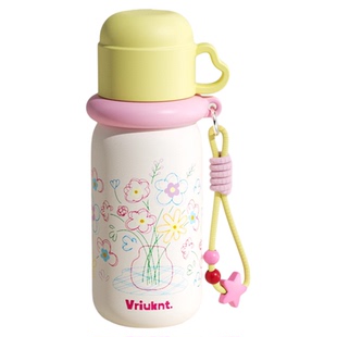 保温杯带杯盖女生高颜值水杯新款吸管不锈钢学生上学专用儿童杯子