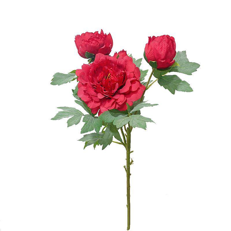 装饰花卉大红色牡丹手捧花仿真花仿真花/假花