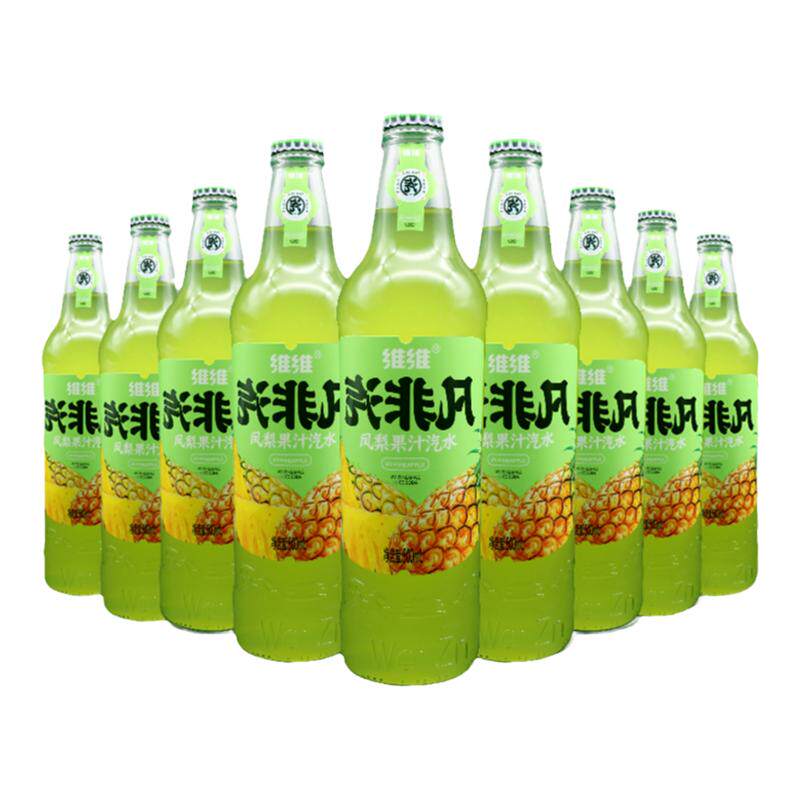 维维汽非凡果汁汽水玻璃瓶碳酸饮料500mL*6瓶装夏季饮品