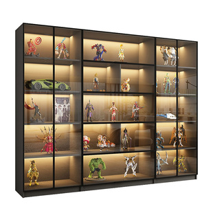 轻奢玻璃门手办柜乐高模型展示柜家用玩具收纳定制储物柜子陈列柜