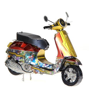 爱拼 全金属不锈钢DIY拼装模型3D迷你立体拼图普里马韦拉小摩托车