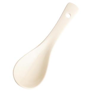 奶油风纯色陶瓷汤勺吃饭勺子家用调羹小勺餐厅饭店商用小号喝汤匙