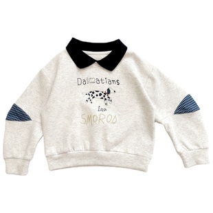 精品童装~男童拼色翻领卫衣2026春季新款中小童宝宝可爱卡通上衣