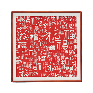 百福图纯手工拓印朱砂拓片入户门装饰客厅玄关挂画福字中式装饰画
