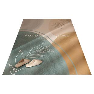 可擦免洗高级轻奢大方大叶子皮革入户门地垫家用脚垫定制耐脏防滑