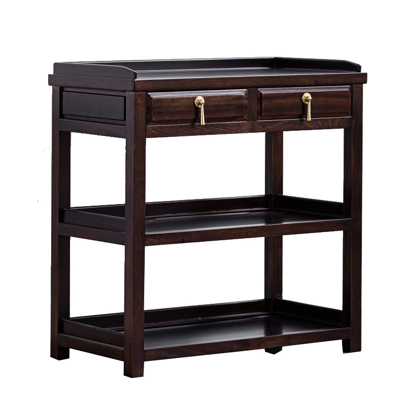 汇享茶边柜茶桌茶水柜烧水台置物架茶艺台实木功夫茶台茶车带抽屉