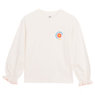 ROBOKIX新款女童长袖T恤衫圆领可爱印花可内穿可外搭宽松柔软亲肤