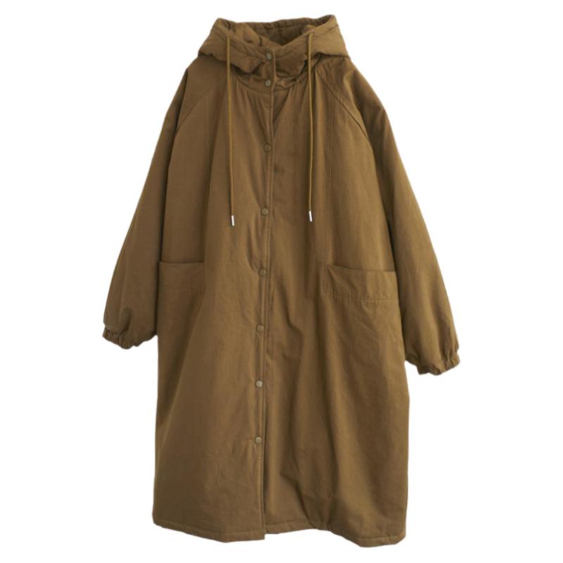 宽松连帽长款棉衣加棉保暖棉服